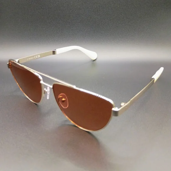 Max & Co. Silver Frame Sunglasses with Dark Brown Lenses display picture 2